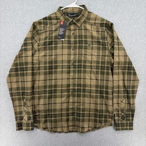 Under Armour Tradesman Flannel 2.0 Mens Large Green Brown Plaid Shirt NWT